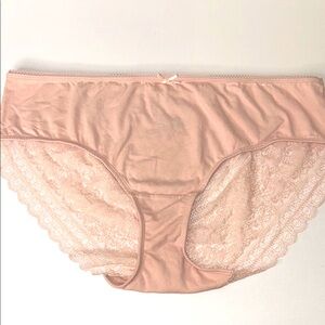 CACIQUE Hipster Pink Stretch Cotton Lace‎ Back Panties Sz 18/20 / 2X NEW